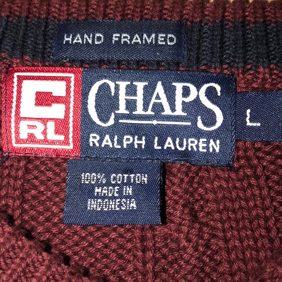 Chaps by Ralph Lauren cable knit burgundy sweater - Picture 3 of 5